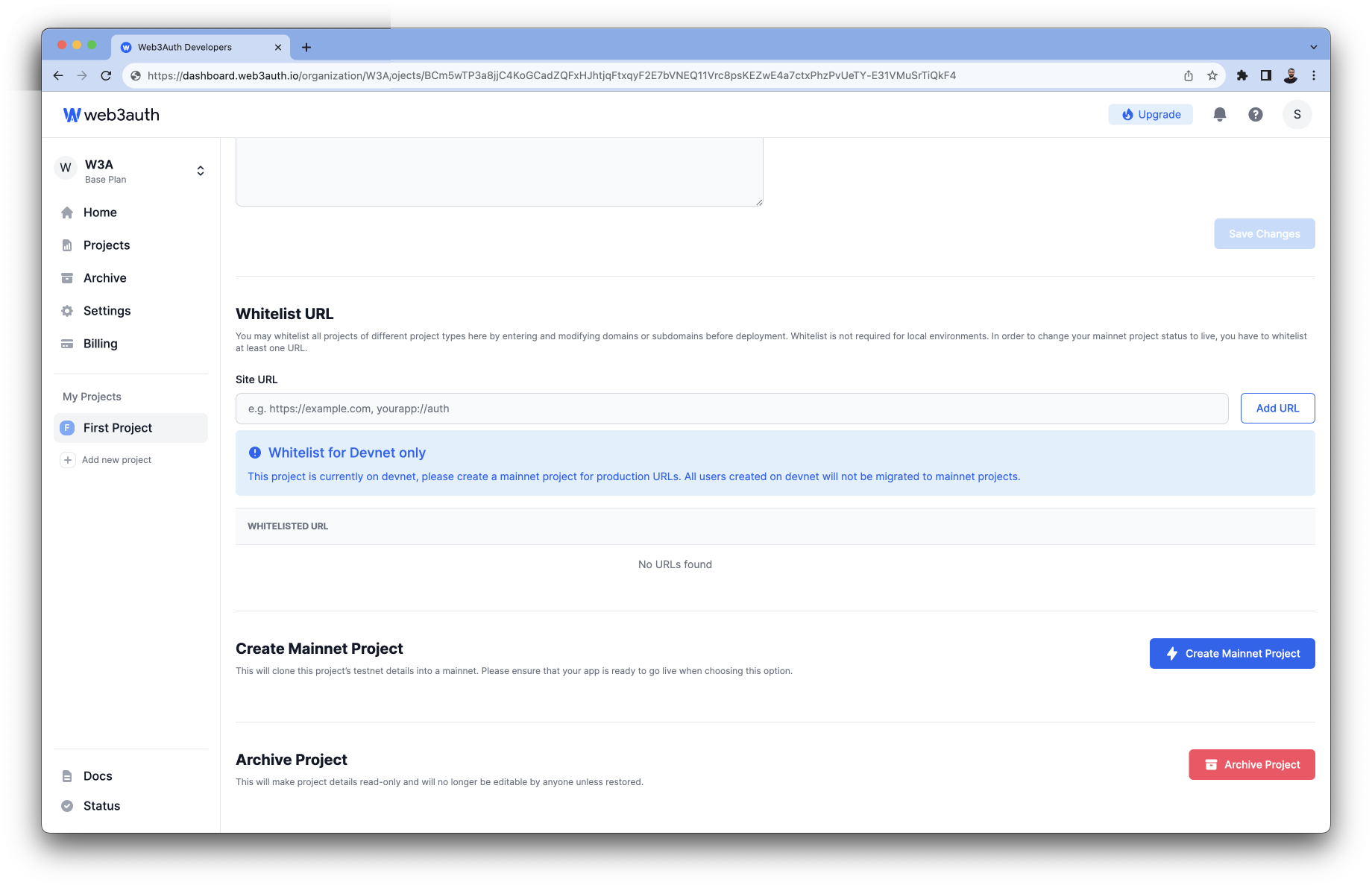 Dashboard Whitelist